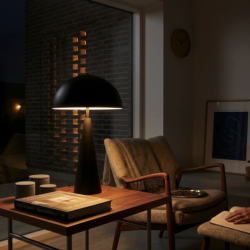 Bordlampe Aura sort metal - H: 50 cm