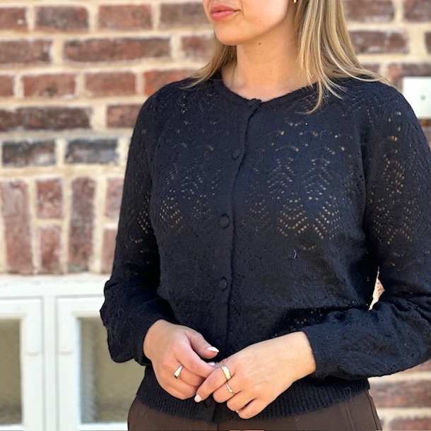 Strik cardigan med knapper str. S-L