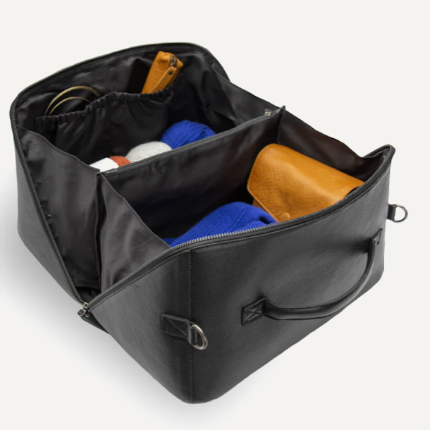 Cleo XL strikketaske skind