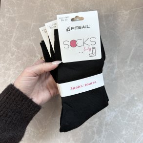 Str�mper 3 pak sorte ensfarvet onesize