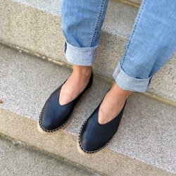 Ballerina espadrillos sort skind str. 36-41