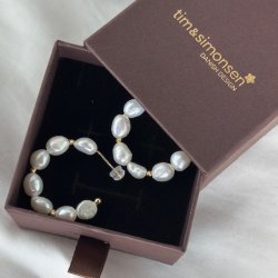 restik creoler PEARL 30 mm forgyldt slv