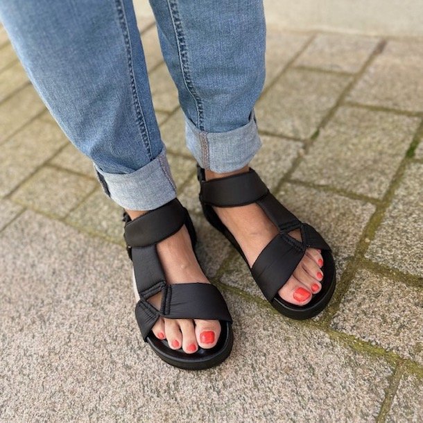 Sandal MY SUMMER DAYS sort stof/ skind str. 36-41