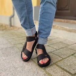 Sandal MY SUMMER DAYS sort stof/ skind str. 36-41
