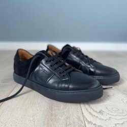 Herre sneakers Madrid sort skind str. 40-45