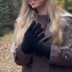 Strik handsker dobbelt 2 i 1 - Uld miks