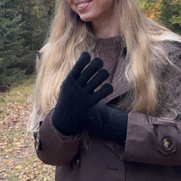 Strik handsker dobbelt 2 i 1 - Uld miks