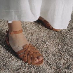 Sandal spansk cognac skind str. 36-41