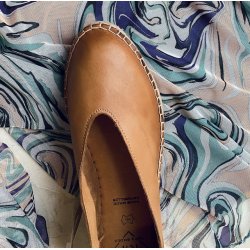 Ballerina espadrillos cognac skind str. 36-41