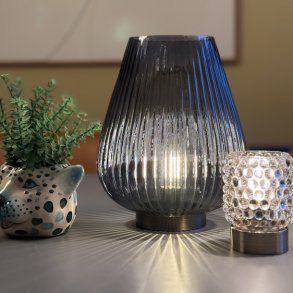 Lampe LED stor bl GLas