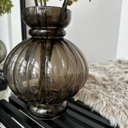 Vase H 26 cm brun Glas
