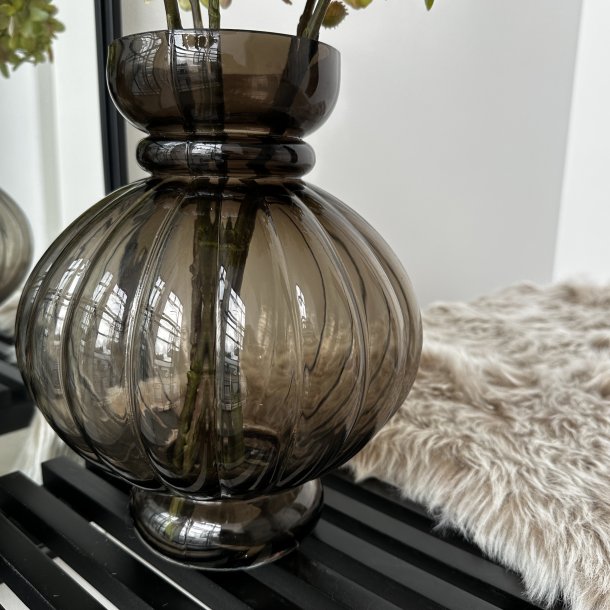 Vase H 26 cm brun Glas