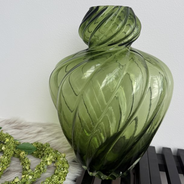 Vase H 30cm grn Glas