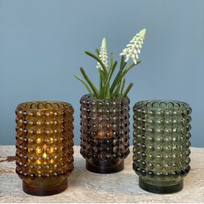 Rie Fyrfadsstage tall boble - glas