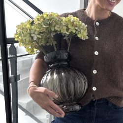 Vase H 26 cm brun Glas