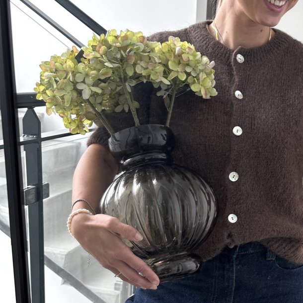 Vase H 26 cm brun Glas