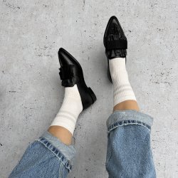  Strmper soft rib med glimmer striber str 35-41