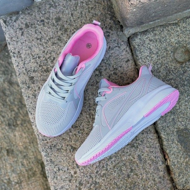 Sneakers ACTIVE Grey/pink str. 36-41