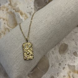 Halskde SQUARE COLOUR 40+5 cm Vandfaste 18 karat forgyldt