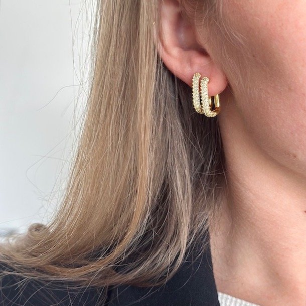 Hoops LIGA square forgyldt slv 