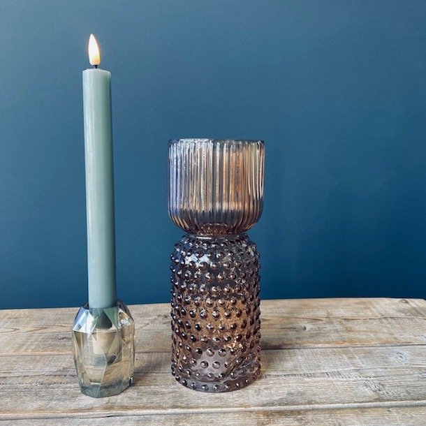 Lysestage diamant D5x7 glas