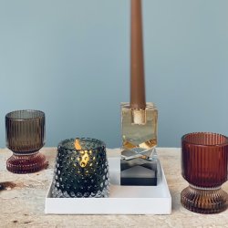 Mie Fyrfadsstage glas