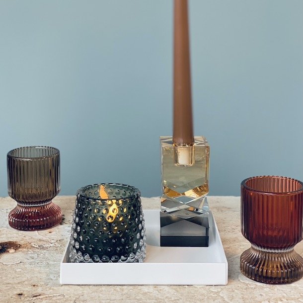 Mie Fyrfadsstage glas