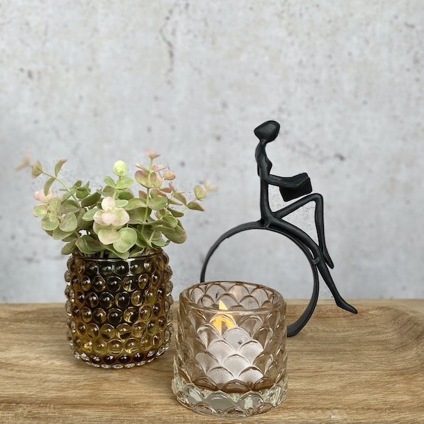 Fyrfadsstage glas bobler