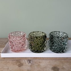 Fyrfadsstage bobler D9x8cn glas