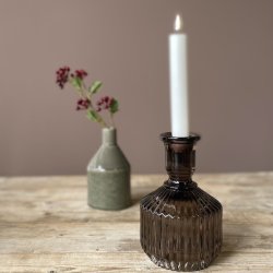 Glaslysestage H 18 x D 11 cm