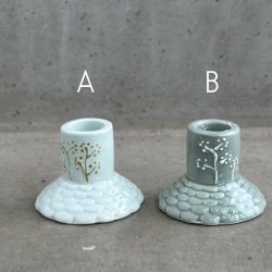 Lysestage blomst keramik