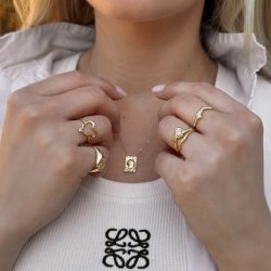 Fingerring shelly justerbar forgyldt slv