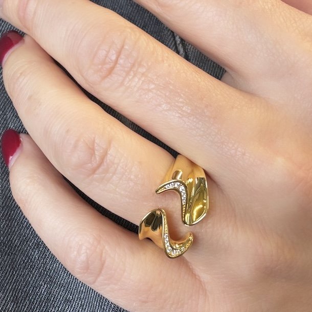 Fingerring DARLING RIVER Forgyldt Slv