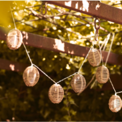 Lysk�de med mini lanterner  LED flet 180 cm