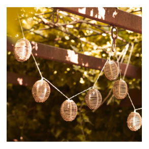 Lysk�de med mini lanterner  LED flet 180 cm