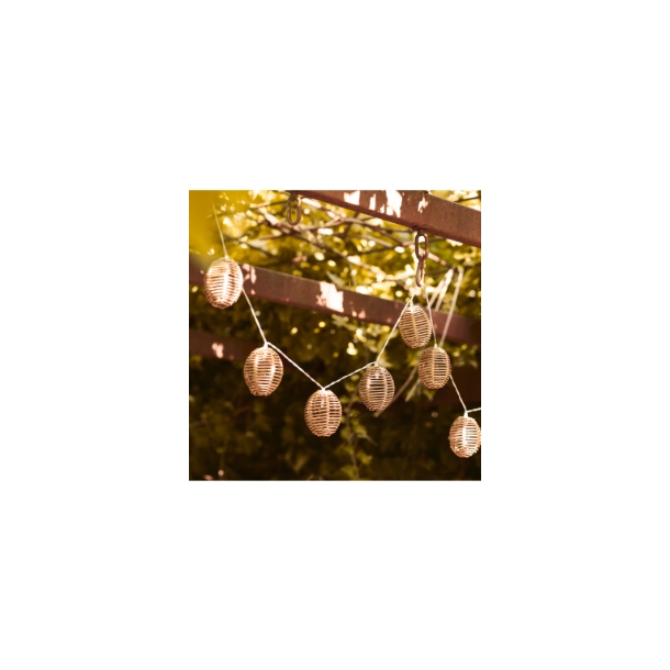 Lysk�de med mini lanterner  LED flet 180 cm