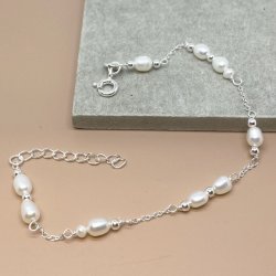 Armbnd CARA m. perler sterling slv