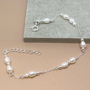 Armbnd CARA m. perler sterling slv