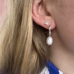 Hoops MAREN PEARL BIG sterling slv