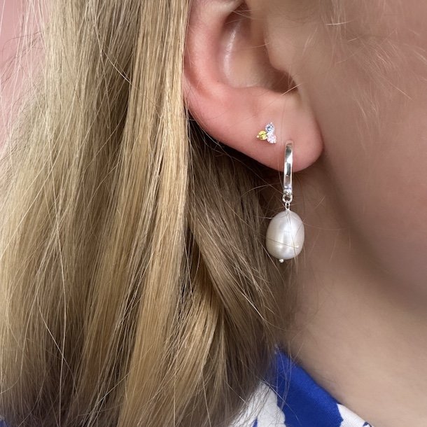 Hoops MAREN PEARL BIG sterling slv