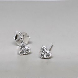 Sm restikker TINY HEART Sterling slv