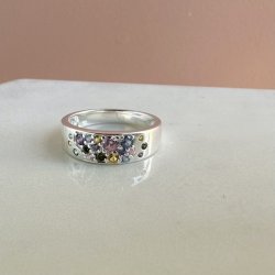 Fingerring Pastel Stardust sterling slv