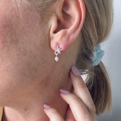 restikker ROPE BOW PEARLS  Slv