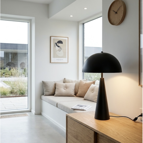 Bordlampe Aura sort metal - H: 50 cm