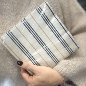 Servietter stribet 3-lags 33 x 33 cm