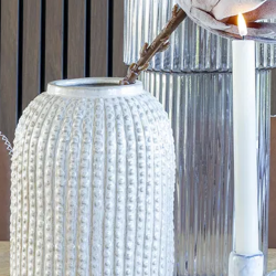 Vase dottie beige keramik