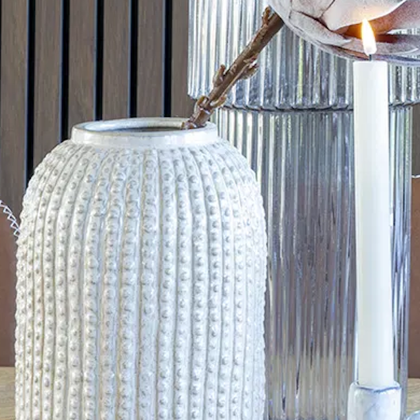 Vase dottie beige keramik