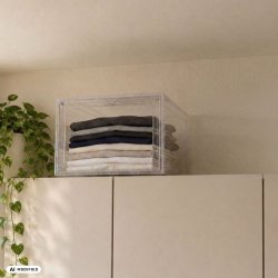 Stabelbare opbevarings kasser - akryl 34,5 � 26,5 � 19 cm