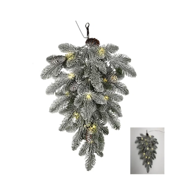 Stor grangren med lyskde - 55 cm LED lyskde