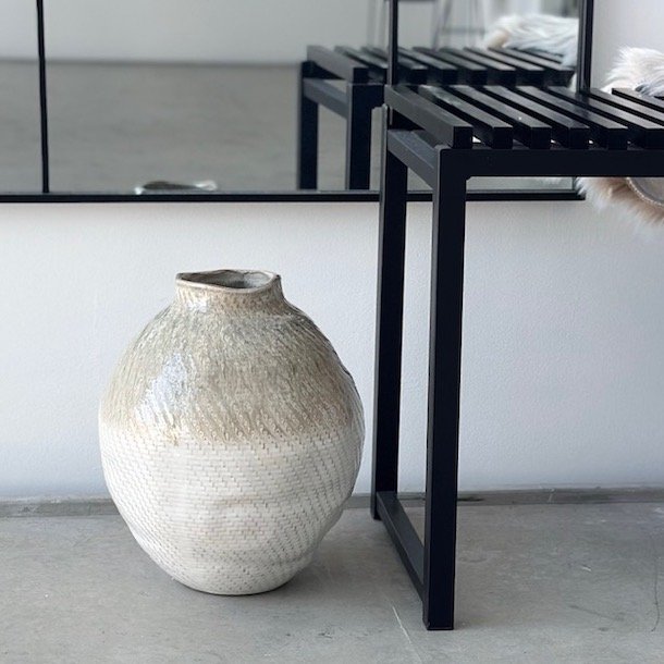 vase robe hvid/beige keramik